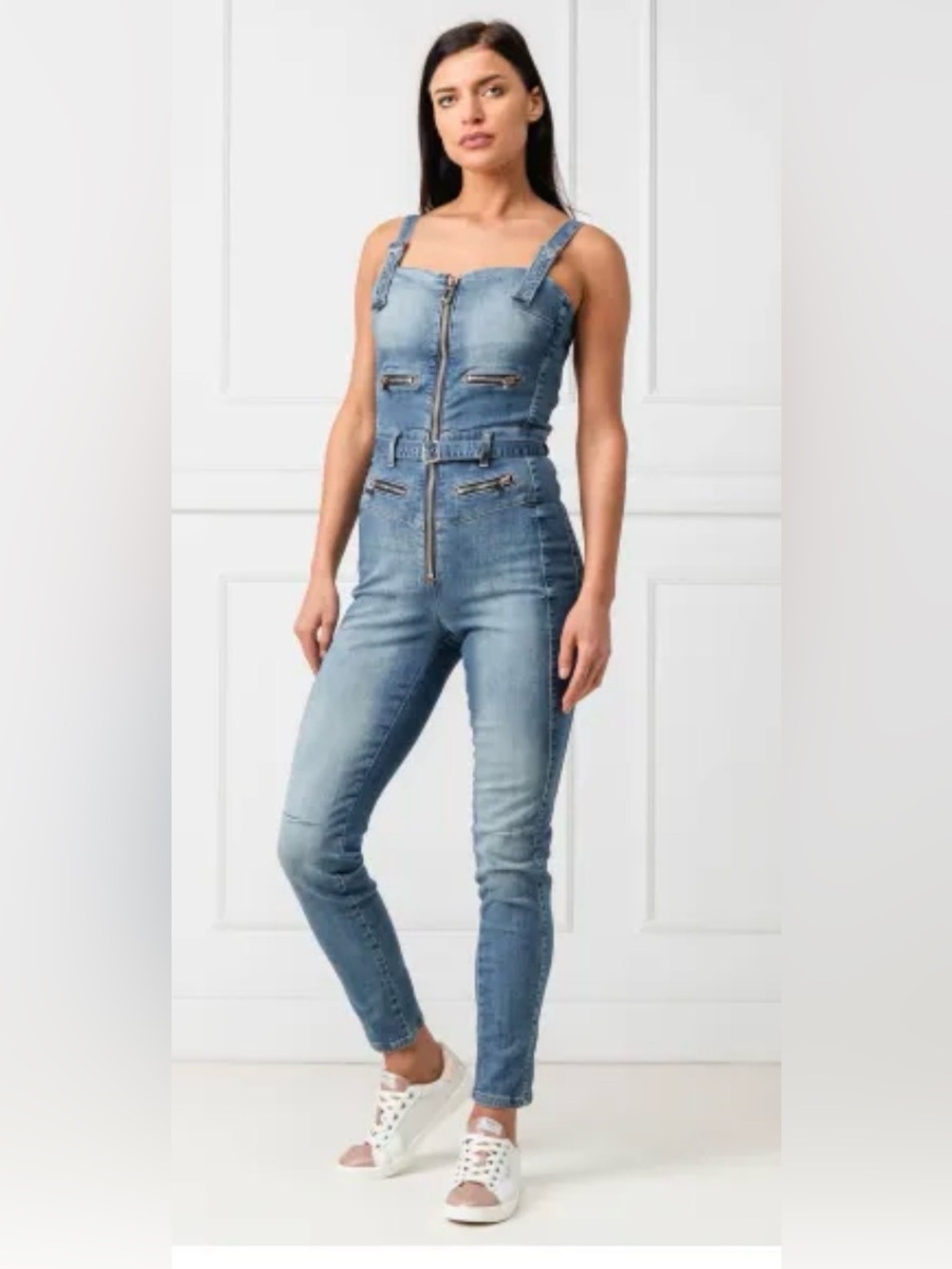 Jumpsuit LELI GUESS | Slim Fit denim | color Blue